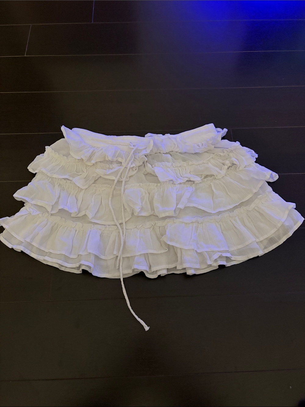White Tiered Ruffle Mini Skirt - Lightweight Summer Style